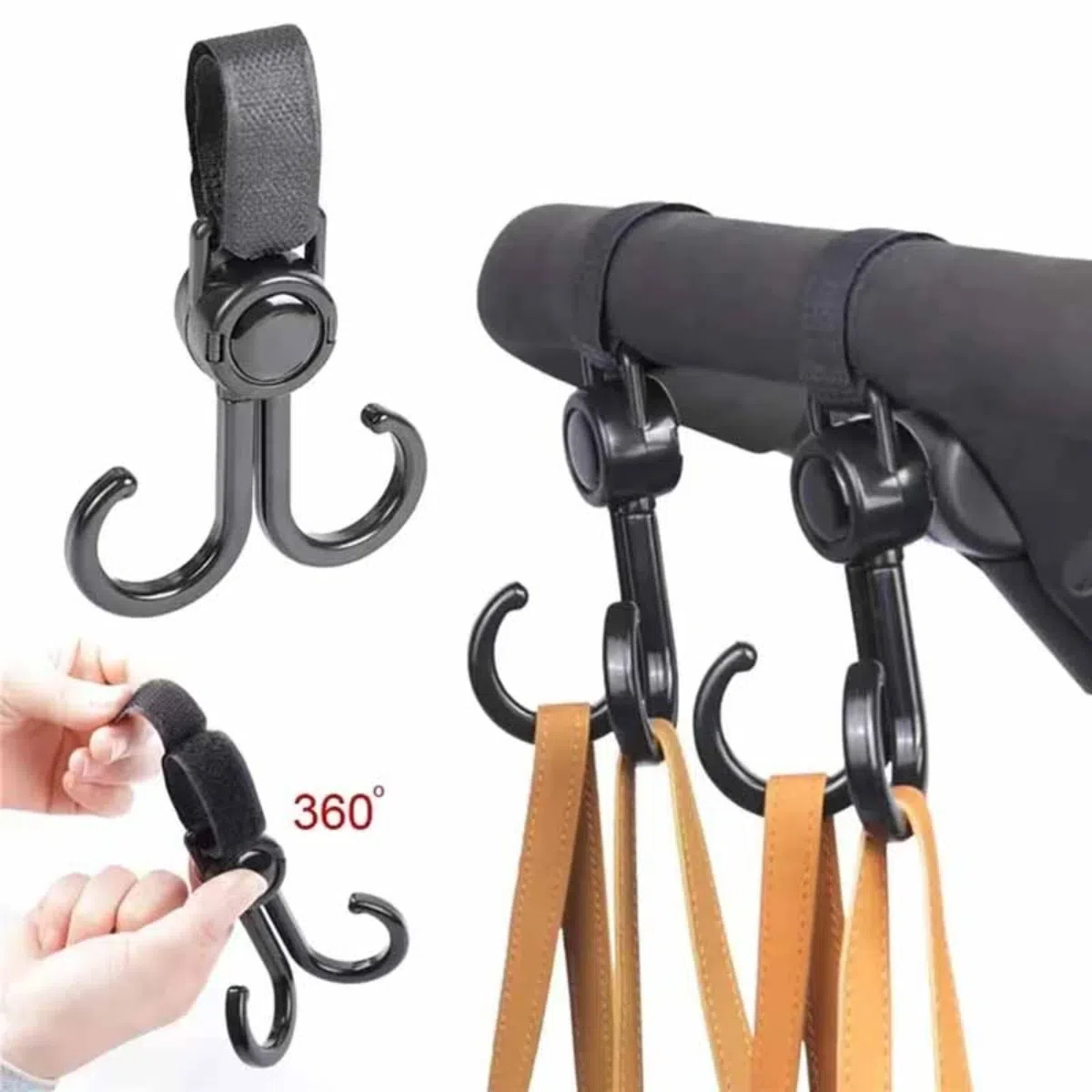 Travel Accessories For 1 Year Old - Draaibare dubbele haken Kinderwagen Reisaccessoires Winkelrek