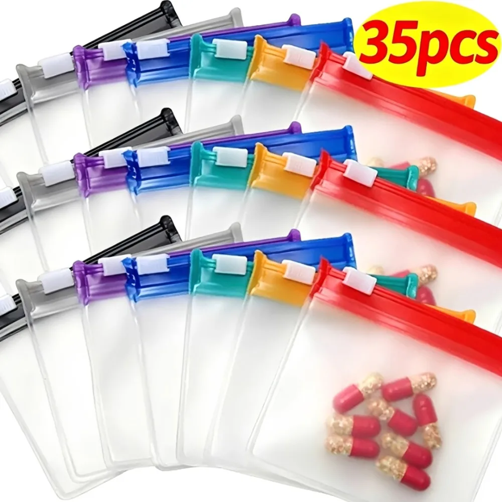 Travel Ziplock Bags - Mini Kleurrijke Pillendoosjes Herbruikbare Zelfdichtende Medicijnzakjes