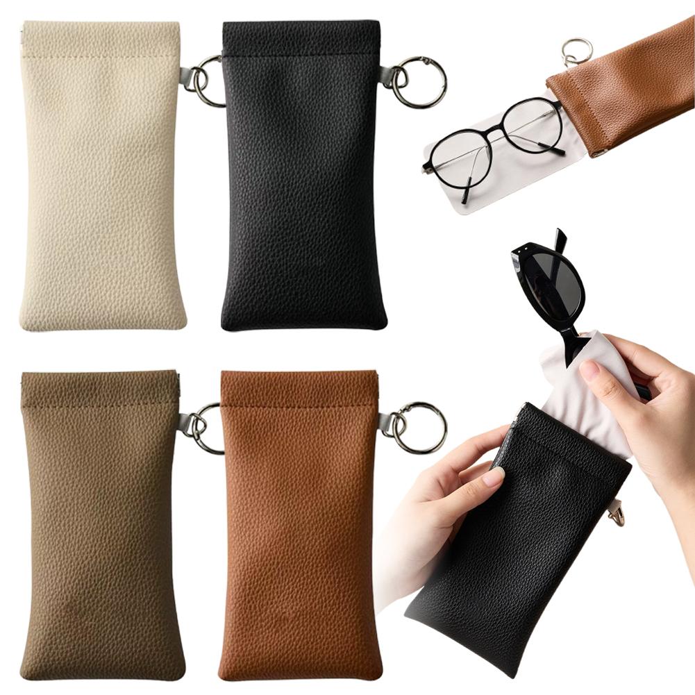 Travel Accessories Pouch For Women - Zonnebrilzakje met sleutelhanger Draagbaar, zacht, krasbestendig