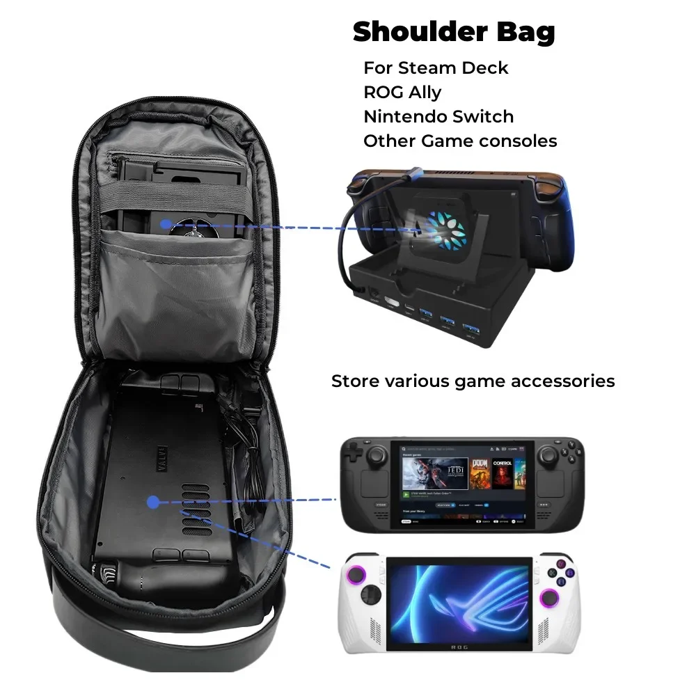 Travel Accessories Kit Bag - Schokabsorberende schuine schouderrugzak voor Asus Rog