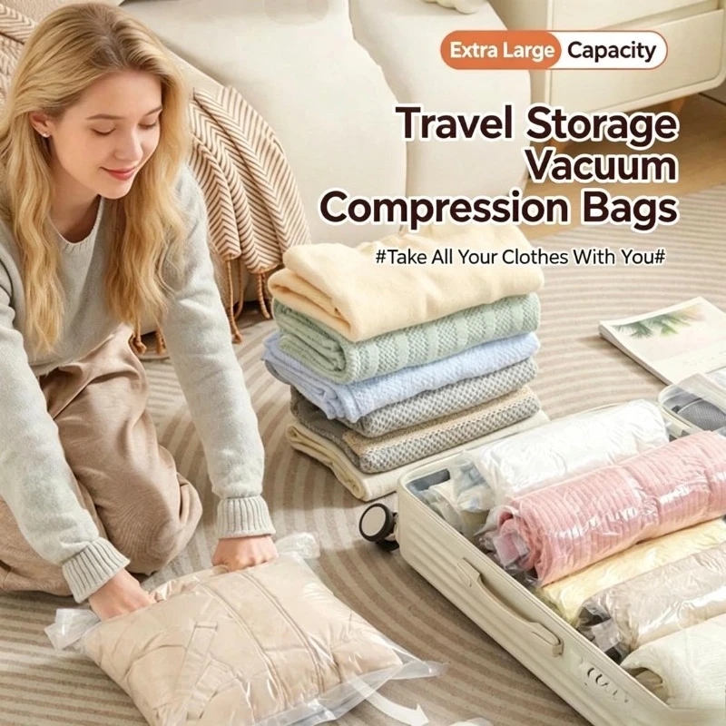 Compression Bag Vacuum - Opvouwbare ruimtebesparende reisopbergzakken, reisaccessoires, compressiezak voor