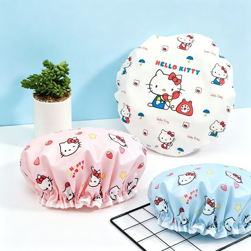 Travel Accessories Japan - Hello Kitty bedrukte dubbellaagse waterdichte douchemuts