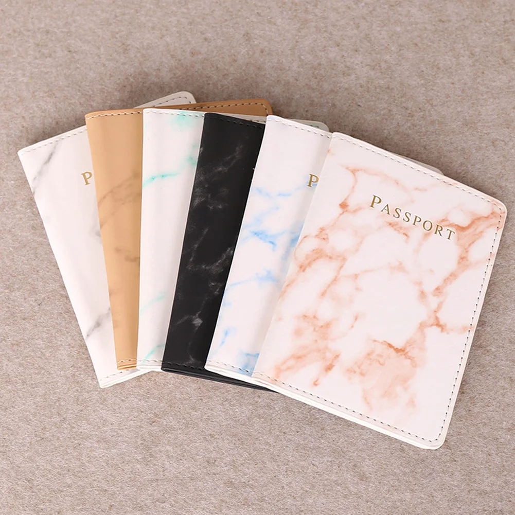 Travel Accessories Pouch For Women - Vrouwen Mannen Paspoorthoes Pu Leer Marmeren