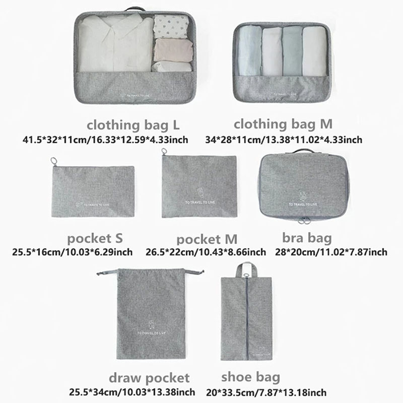 7-delige reisverpakkingsset vo - Travel Accessories Pouch For Women recensie en prijs